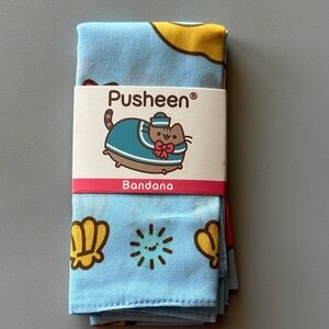 Pusheen Box bandana 2019 blue with Pusheen Cat. Ocean theme.
